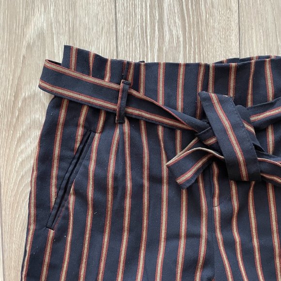 Zara | High Waisted Pinstripe Paper Bag Pants - Size S - Picture 3 of 12